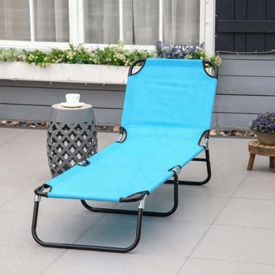 Chaise longue pliante avec dossier inclinable à 5 niveaux et siège Oxford