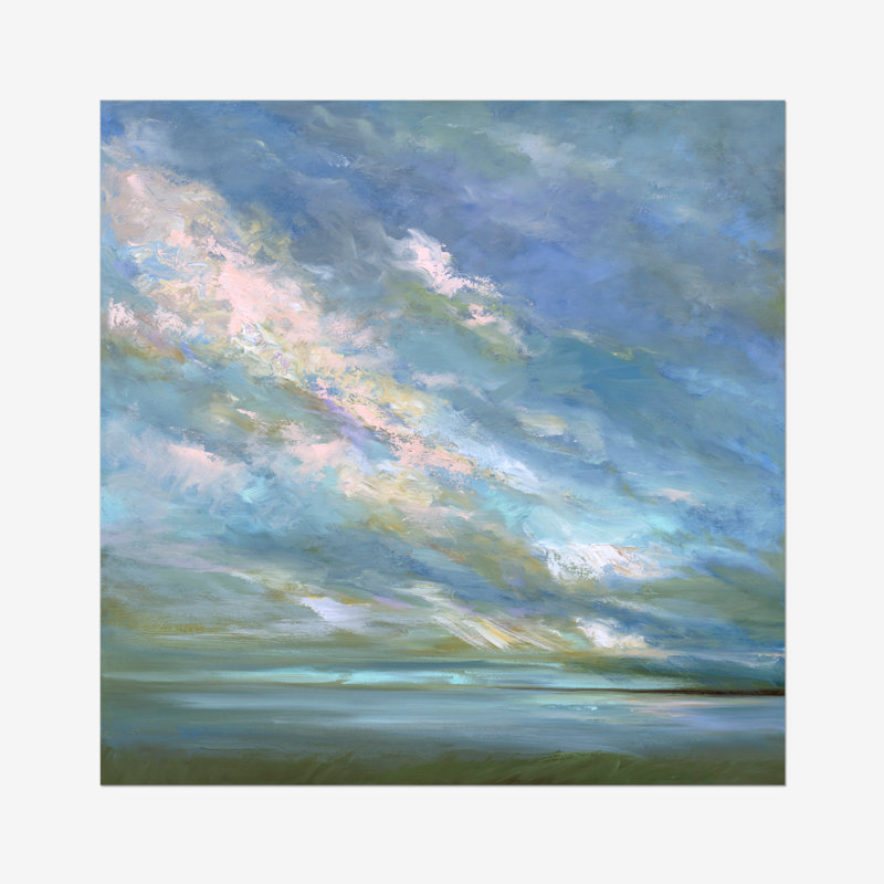 Coastal Sky #3 by Sheila Finch - Painting, 30cm H x 30cm W, Paper Print
