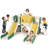 Cosvalve 70.9'' W Indoor and Outdoor Plastic Climber with Double Slide-89595029