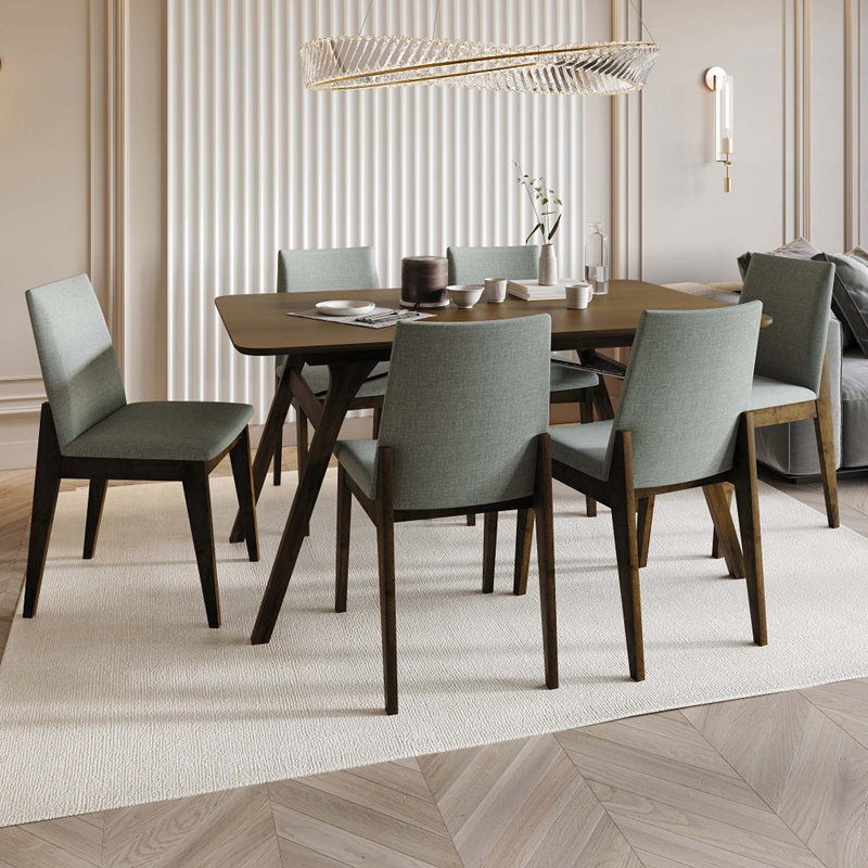 59" Kaela Rectangular Dining Table, Walnut Finish