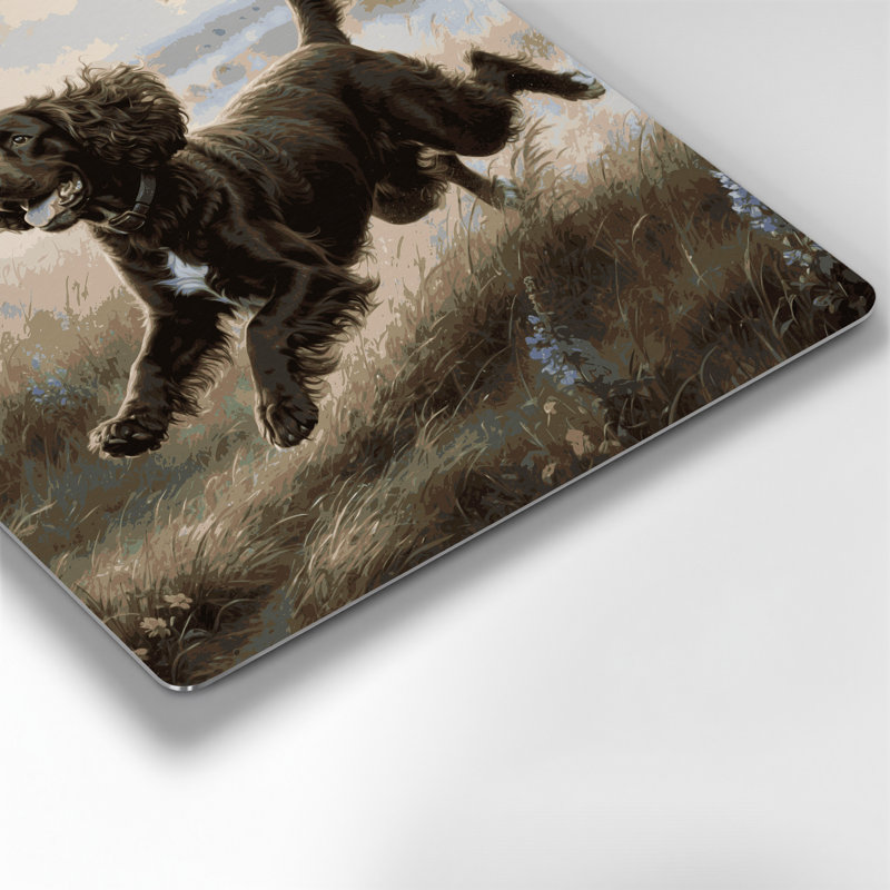 «Dogs Irish Water Spaniel», art mural en métal brun, H 8 po x l 8 po