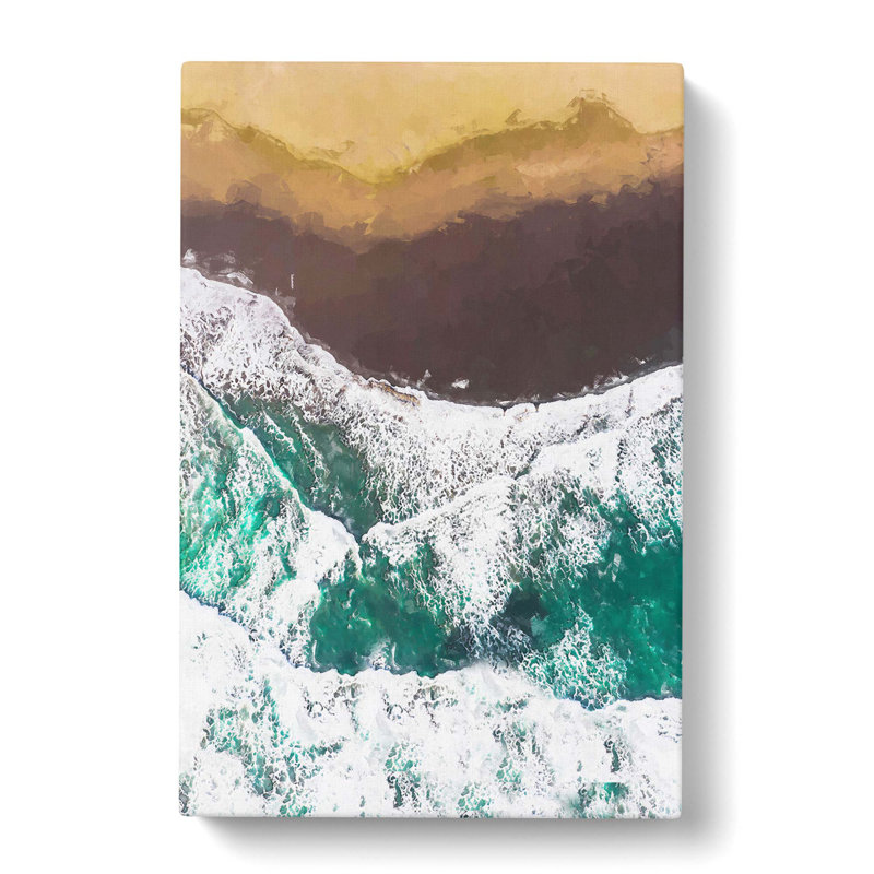 Gold Beach in Abstract - Wrapped Canvas Graphic Art Print, 76cm H x 50cm W x 3cm D
