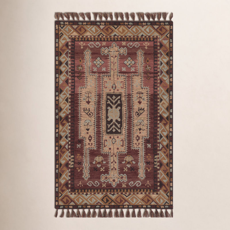 Valeta Wool Southwestern Indoor Rug, Rectangle 5' x 8'