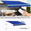 Auvent de jardin électrique 13 'X 10' avec lumières DEL, Uv40 + Sunblock pour terrasse, balcon, bleu 10 ', bleu. Protection. Cour rétractable. Fonctionne avec télécommande et manivelle, réglable de 45 à 85