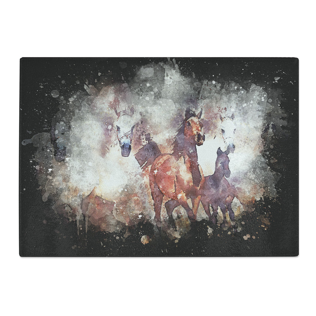 Tempered Glass Galloping Horses Chopping Board