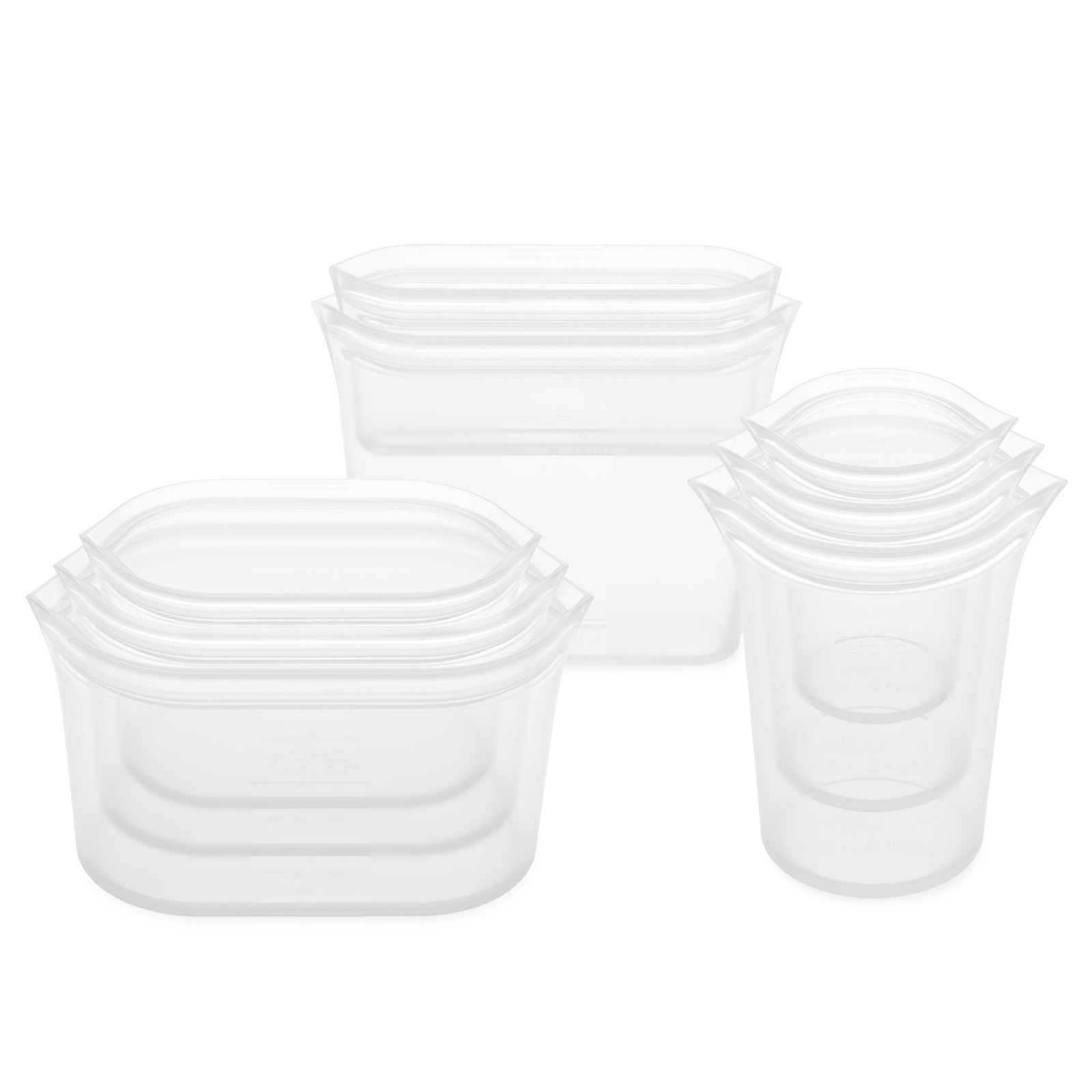 Zip Top Full Set Container Food Storage Set, Frost