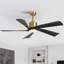 Ventilateur de plafond avec pales 52 po avec lumière, télécommande, moteur à courant continu réversible, 6 vitesses, 3 couleurs à intensité variable, minuterie et mémoire Karlena-1098444366