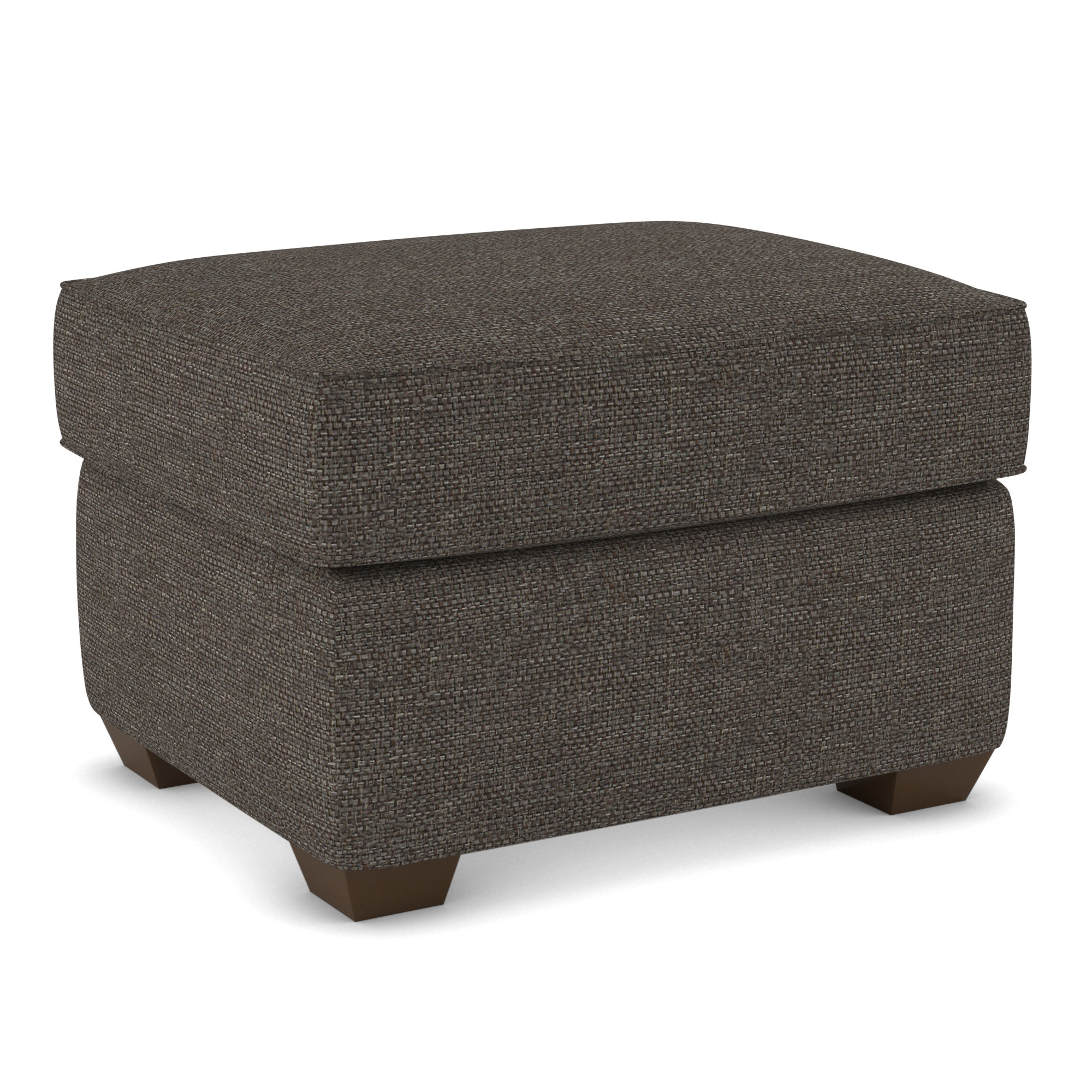 Gemi Upholstered Ottoman, Drusky Charcoal Sustain® Basketweave