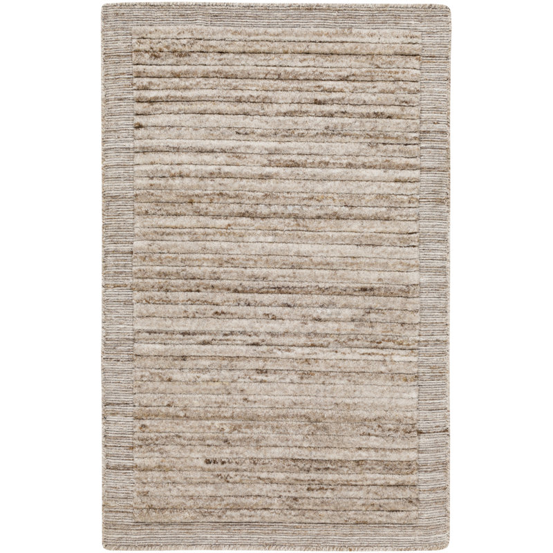 Yasmin Hand Loomed Striped Area Rug in Beige, Rectangle 10' x 14'