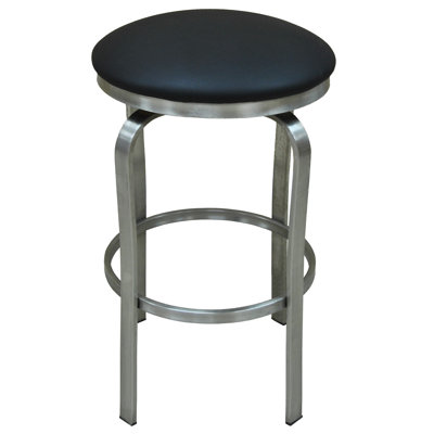 Swivel Upholstered Faux Leather Counter Stool