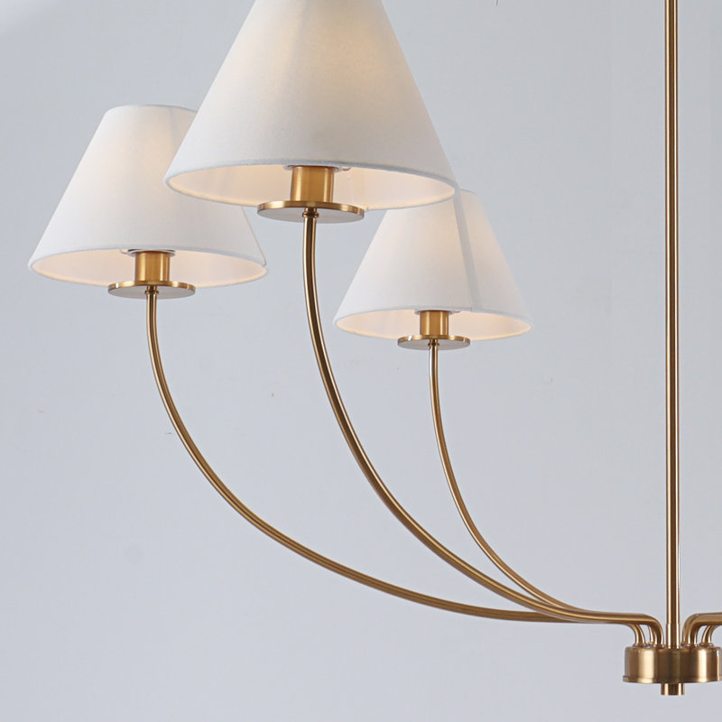 Lustre classique 6 lumières à intensité variable, Laiton