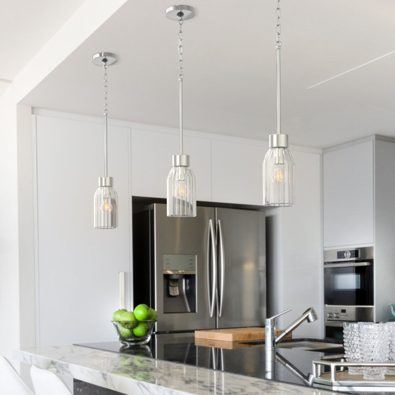 Luminaire suspendu cloche en verre 1 lumière Ribble Valley
