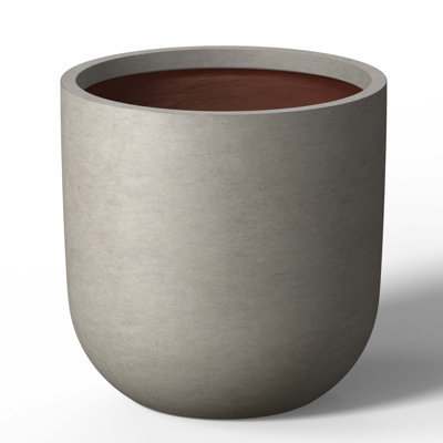 Large (Upgraded Interior) Concrete Round Planter / Pot With Drainage Holes