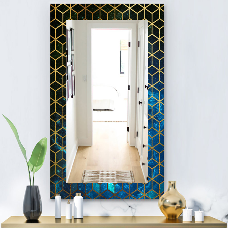 Mirror, 32" H x 24" W, Blue/Gold