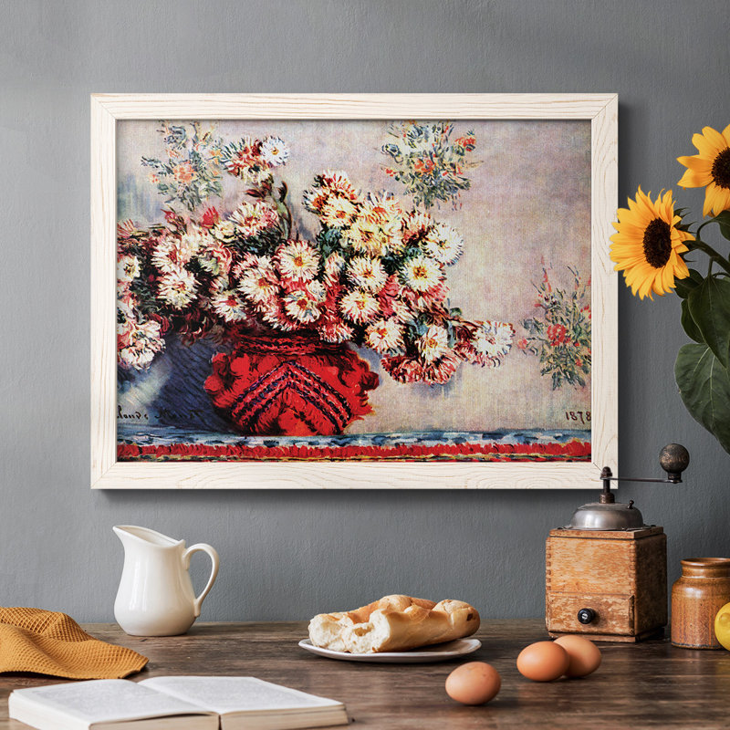 Still Life Chrysanthemums, reproduction d'art sur toile, Blanc, H 28 po x l 42 po x P 1,5 po