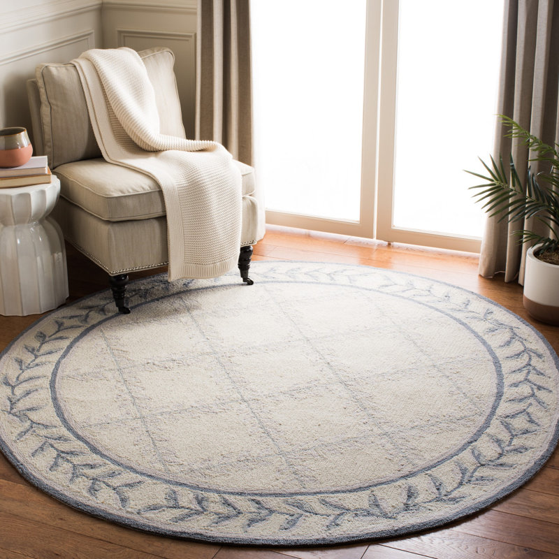 Taran Easy Care Hand Hooked Performance Geometric Rug, Round 6'