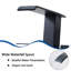 Robinet de salle de bain noir à cascade 4 pouces, 2 poignées et 3 trous noir mat, robinet de lavabo de lavabo avec bonde escamotable et tuyaux d'alimentation