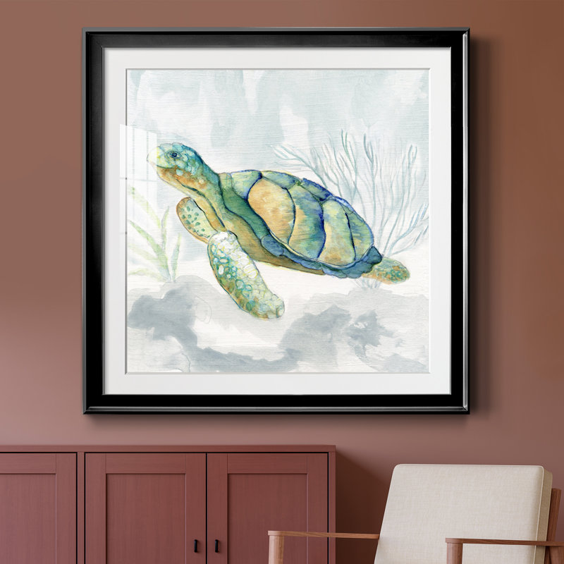 «Riding the Current II» - peinture encadrée, Toile avec cadre noir, H 30,5 po x l 30,5 po x P 1,5 po