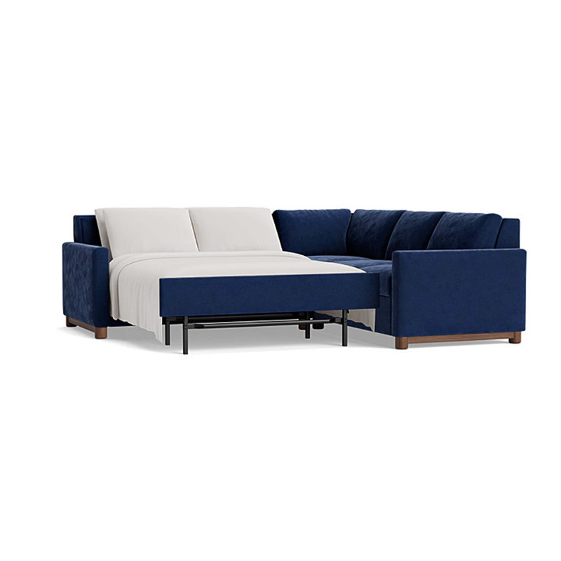 Reve Sleeper Sectional (112" x 95"), Corner On Right, Performance Velvet - Uniform