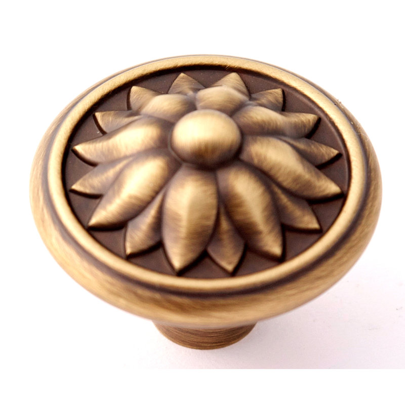 Poignée champignon 1 1/2 po Fiore, Mat anglais antique, H 1,25 po x l 1,5 po x P 1,5 po