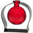 Diredra Recycled Glass Table Vase & Arched Metal Stand, 8.5 oz capacity, Red-336210984