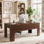 Bureau de direction 63 po, grand bureau d'ordinateur pour le bureau personnel, brun-129186934