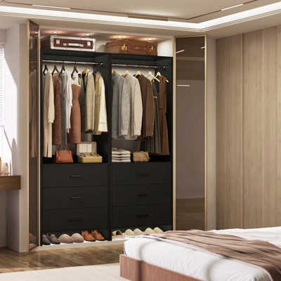 4ft Closet System with Wooden Drawers