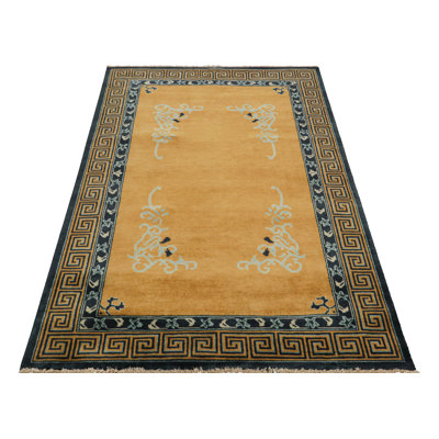 One-of-a-Kind 3'10x6'2 2010s Wool Area Rug