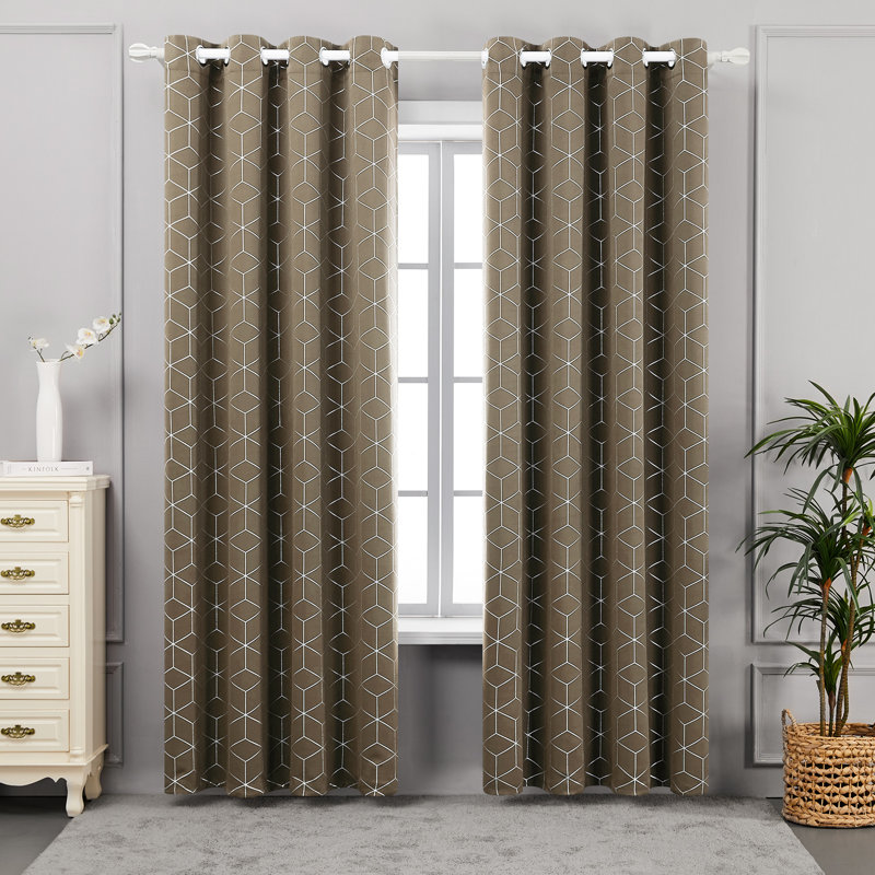 Bost Room Darkening Thermal Curtains, Taupe, Width 132 x Drop 183 cm