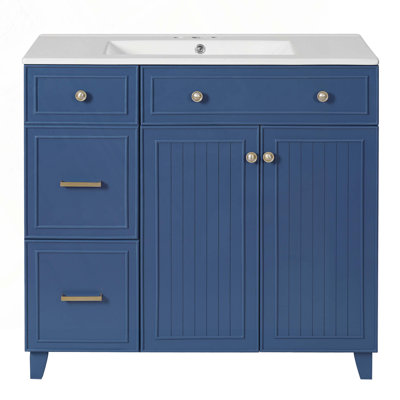 Meuble-lavabo de salle de bain avec lavabo en céramique