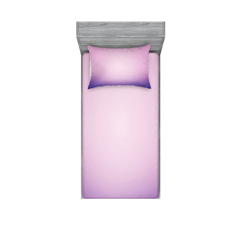 Drap-housse et coussin décoratif Ambesonne lavande, lilas rose pâle, Ensemble de draps pour lit simple TG + 5 articles 