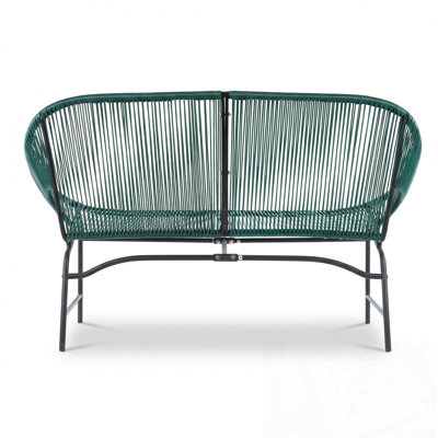Outdoor Patio Loveseat with Metal Legs