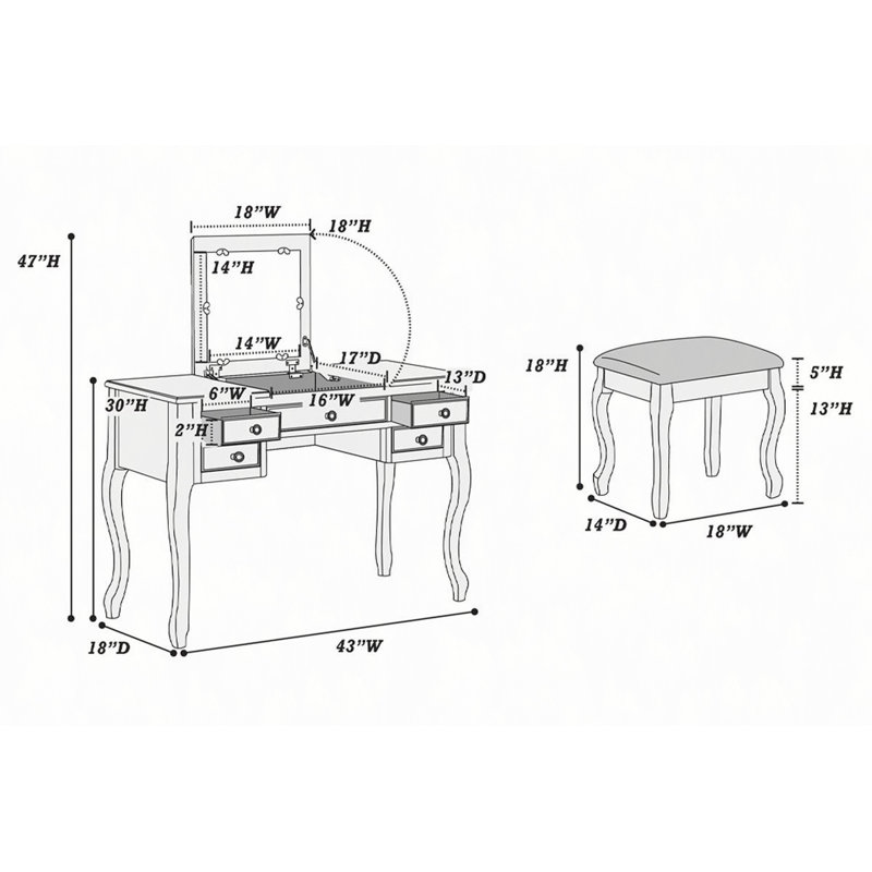 Ensemble de meuble-lavabo classique 1pc avec tabouret et tiroirs de couleur blanche