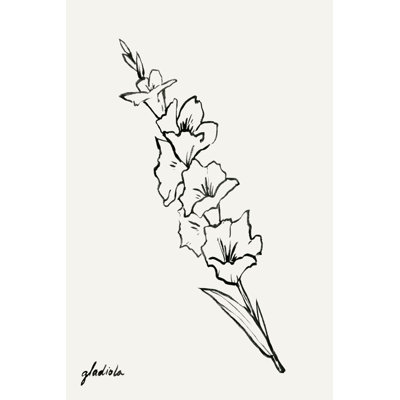 Gladiola Sketch I 1 Piece Wall Art on Canvas