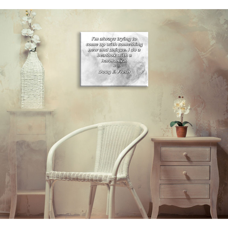 ArtsyQuotes Gallery Wrapped Canvas By Doug E. Fresh: "I’m always trying to come up with something new and unique. I do a beatbox with a harmonica."