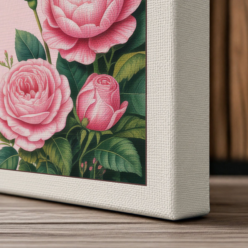 Hummingbirds and Blooms Botanical - Wrapped Canvas, 36x24 - 91.4 x 61.0 cm, Cream Border