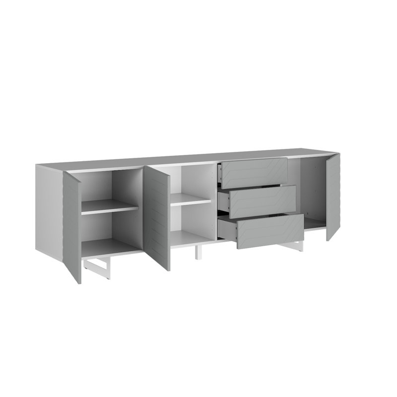 Fumihiko 220cm Sideboard, White/Grey