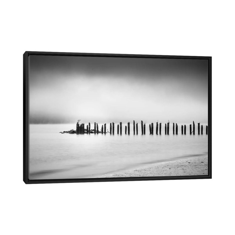«Le long de la rivière», reproduction de photo sur toile, H 18 po x l 26 po x P 1,5 po, Toile avec cadre noir, Pas de tapis