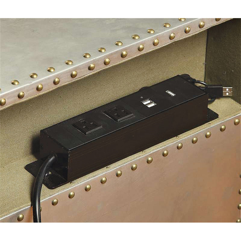 Brancaster Aluminum Nightstand W/USB(Includes Only Nightstand)
