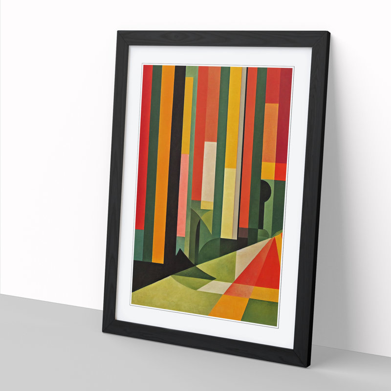 Autumn Forest Blocks Vol.2 - Single Picture Frame Print, 64cm H x 46cm W x 2cm D, Walnut Framed