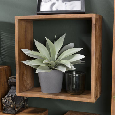 Okeden Square Teak Solid Wood Floating Shelf