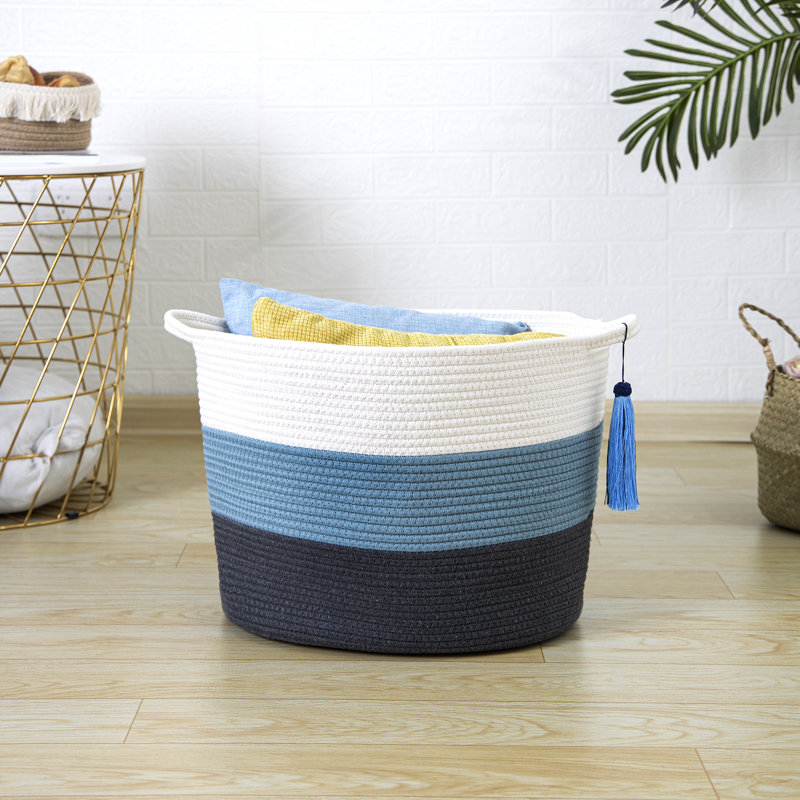 Dovecove Decorative Basket, 13" H x 15.8" W x 15.8" D, Blue