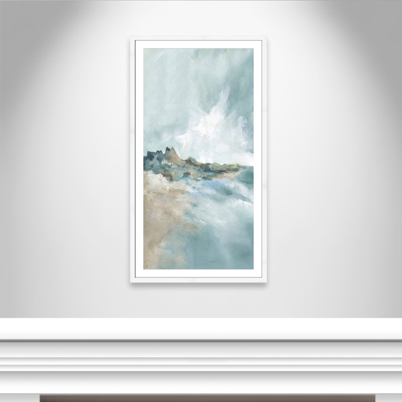 Imprimé Sandpoint par Carol Robinson, Reproduction encadrée avec passe-partout, H 55 po x l 31 po x P 1,25 po, Blanc