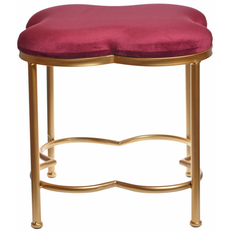 Deville Metal Accent Stool, Burgundy