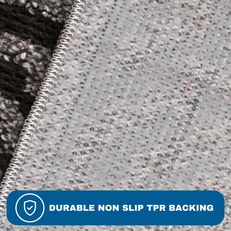 Benaiah Indoor Doormat Washable Doormat for Entryway w/ Non Slip Backing, 59" x 24" + 35" x 24"