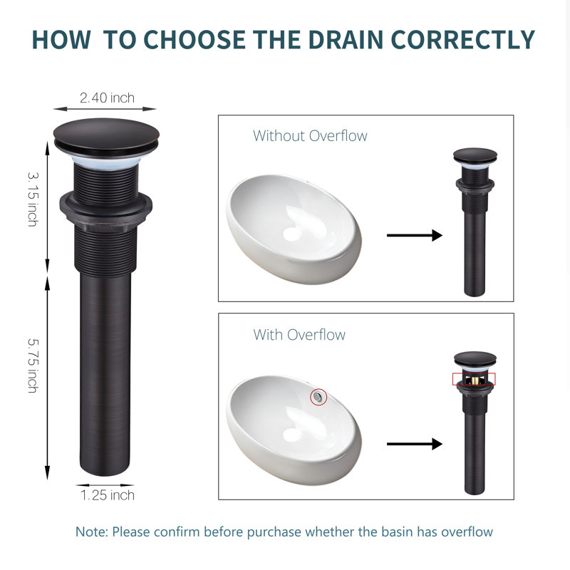 2.4'' W Drain Stopper, Bronze