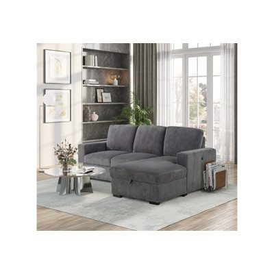 Melody Grey Sectional With Pullout