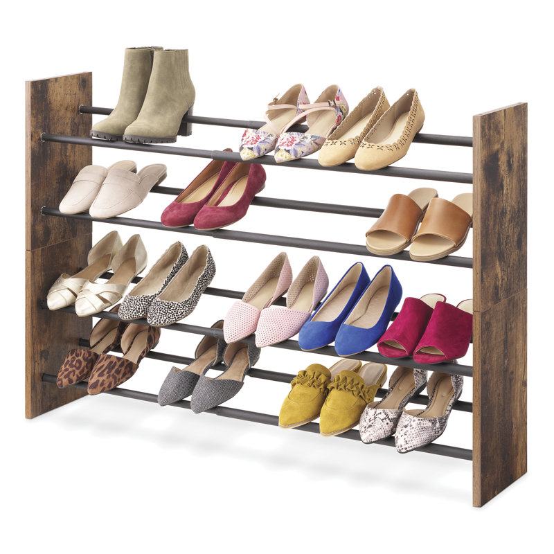 Modern Industrial Expandable 2-Tier Shoe Rack