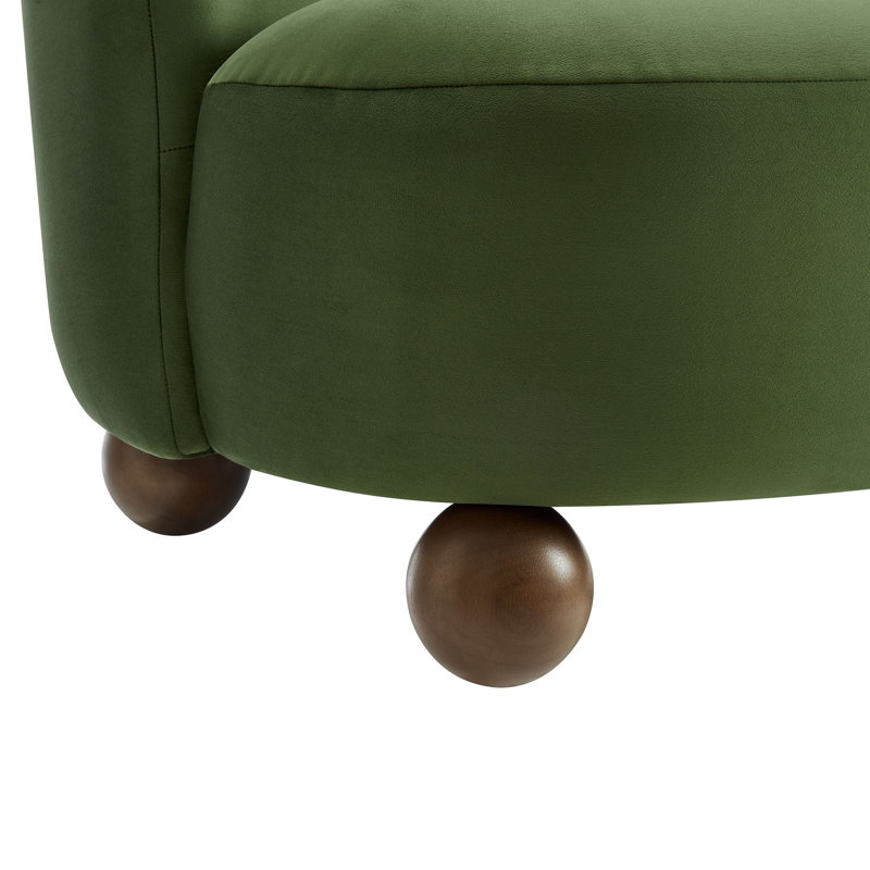 Monroe Boucle Fabric Accent Chair, Moss Green Velvet