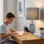 Glass Table Lamp And Shade-1217895370
